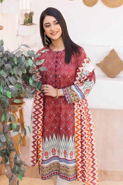 Gul Ahmed Lawn 3 Piece Unstitched Suit