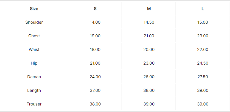 size guide in